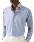 Eton - Blue Check Breeze Poplin Cotton Contemporary Fit Shirt L/S SHIRTS Eton