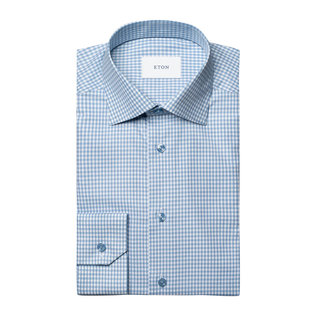 Eton - Blue Check Cotton TENCEL™ Lyocell Slim Fit Shirt L/S SHIRTS Eton