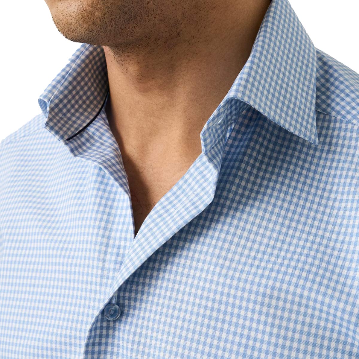 Eton - Blue Check Cotton TENCEL™ Lyocell Slim Fit Shirt L/S SHIRTS Eton