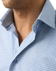 Eton - Blue Check Cotton TENCEL™ Lyocell Slim Fit Shirt L/S SHIRTS Eton