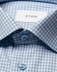 Eton - Blue Check Cotton TENCEL™ Lyocell Slim Fit Shirt L/S SHIRTS Eton
