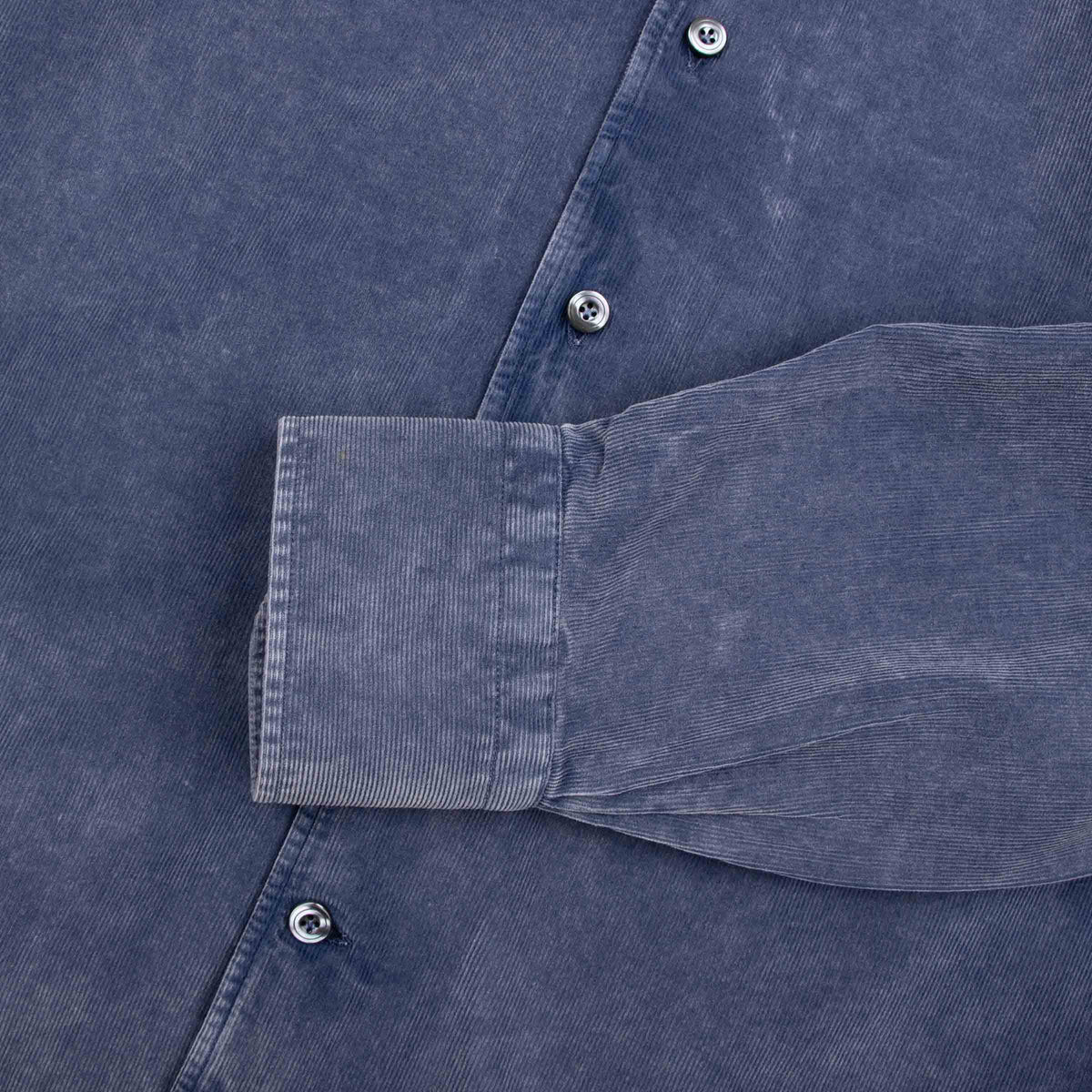Robert Old - Royal Blue Marble Washed Cotton Cordroy Slim Fit Shirt