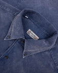 Robert Old - Royal Blue Marble Washed Cotton Cordroy Slim Fit Shirt