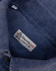 Robert Old - Royal Blue Marble Washed Cotton Cordroy Slim Fit Shirt