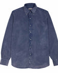 Robert Old - Royal Blue Marble Washed Cotton Cordroy Slim Fit Shirt