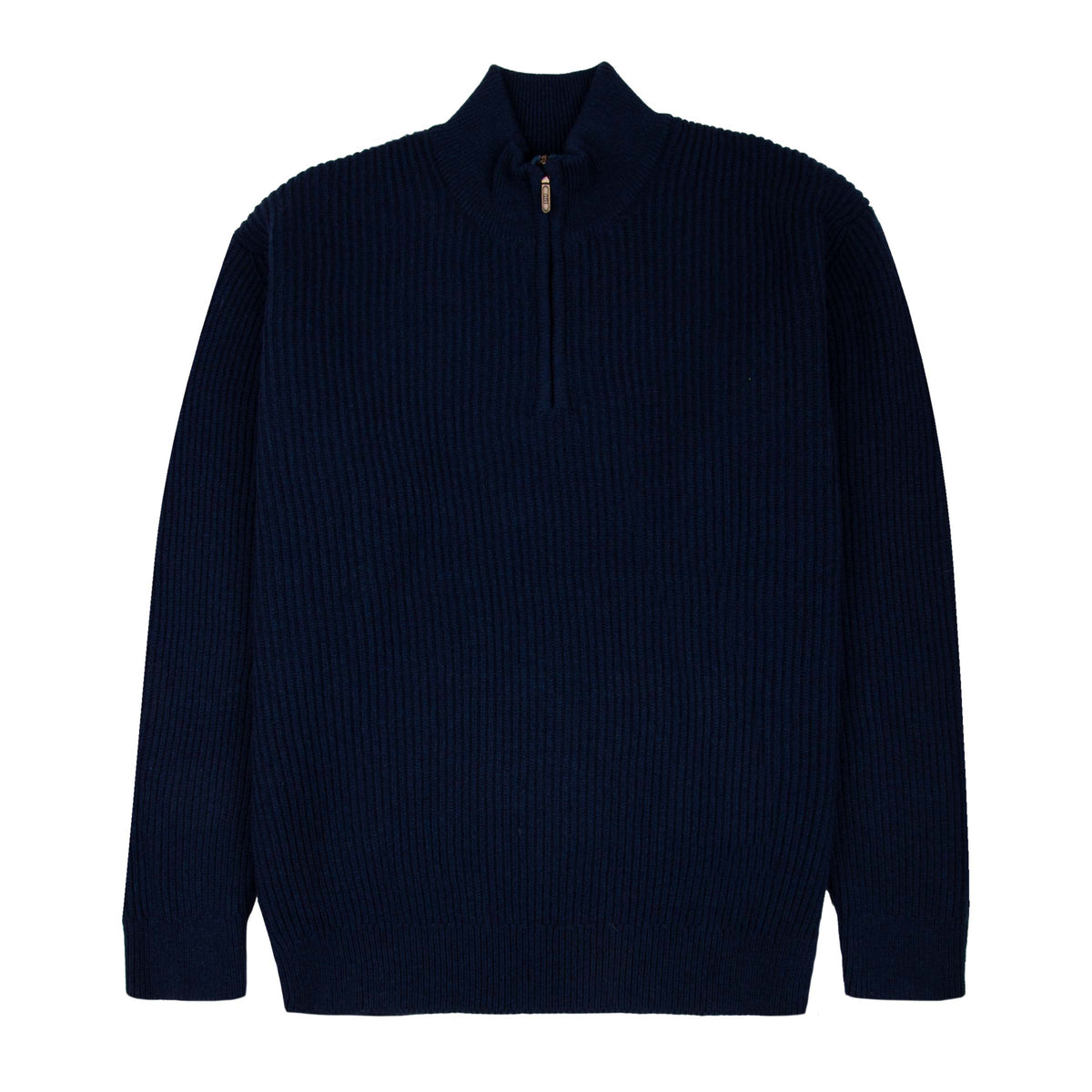 Invergary Inchistro Blue 4ply Cashmere Quarter Zip Sweater