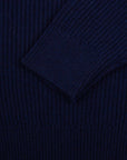 Invergary Inchistro Blue 4ply Cashmere Quarter Zip Sweater
