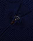 Invergary Inchistro Blue 4ply Cashmere Quarter Zip Sweater