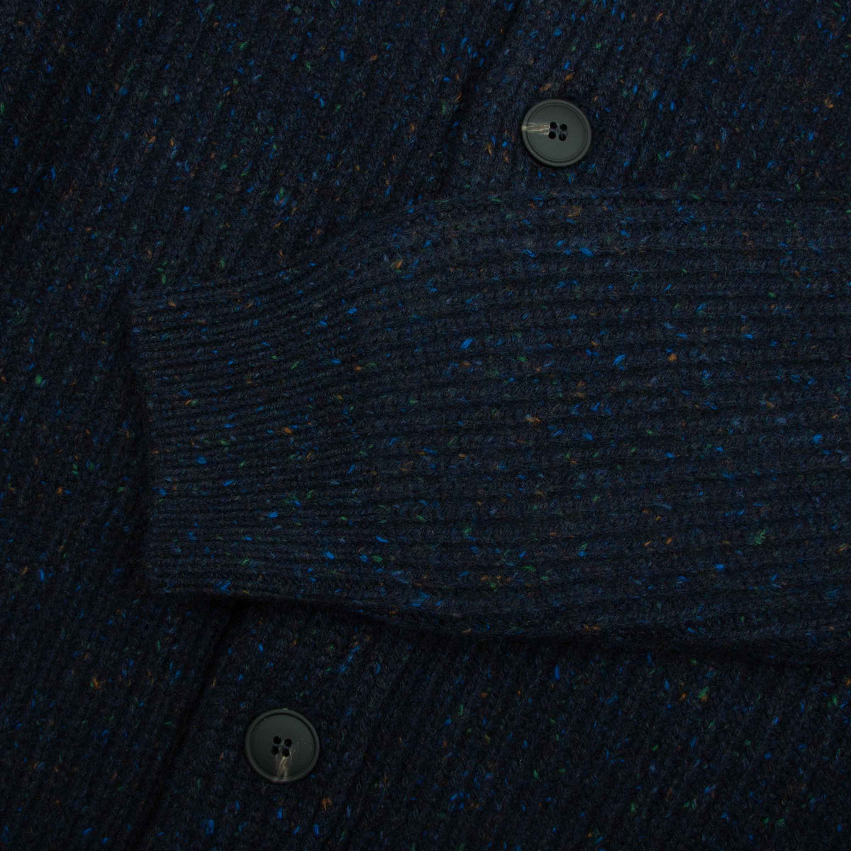 Navy Melange Wool and Cashmere Wool Milano Cardigan KNITWEAR Robert Old
