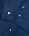 Royal Blue Italian Linen Slim Fit Long Sleeve Shirt