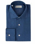 Royal Blue Italian Linen Slim Fit Long Sleeve Shirt