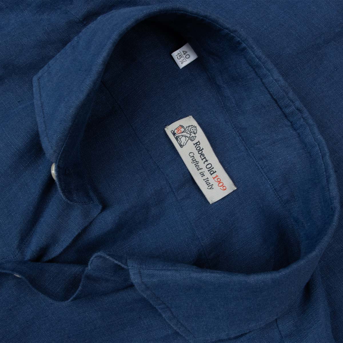 Royal Blue Italian Linen Slim Fit Long Sleeve Shirt