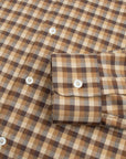 Fedeli - Brown Check 'Alberto' Slim Fit Brushed Cotton Long Sleeve Shirt