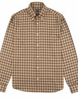 Fedeli - Brown Check 'Alberto' Slim Fit Brushed Cotton Long Sleeve Shirt