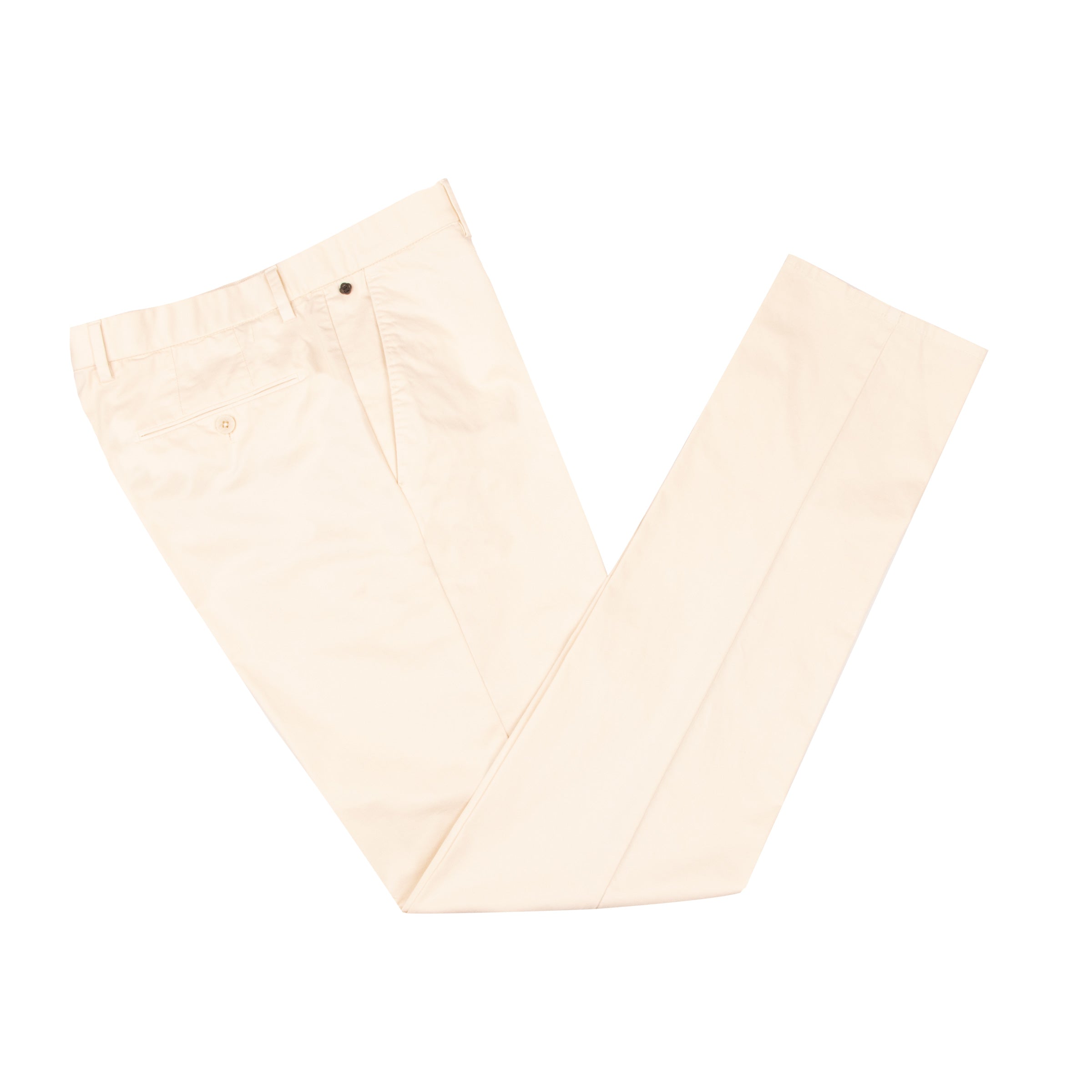 Butter Cream Cotton Twill Slim Fit Chinos CASUAL TROUSERS Robert Old
