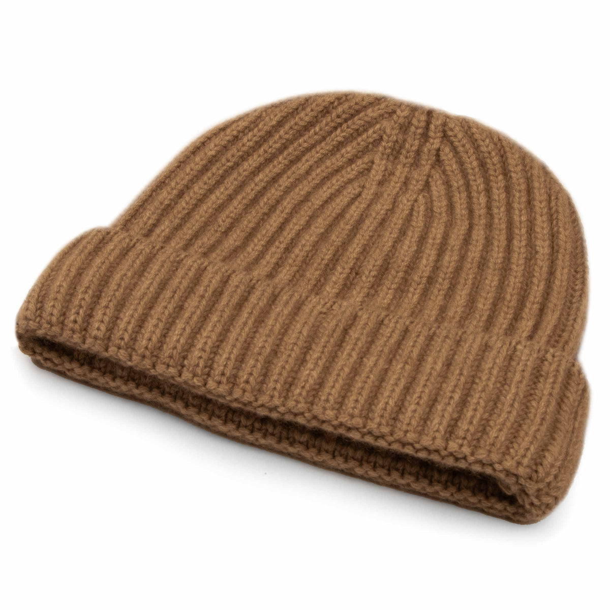 Fisherman Knit 8ply Cashmere Hat - Caramel CAPS &amp; HATS Robert Old