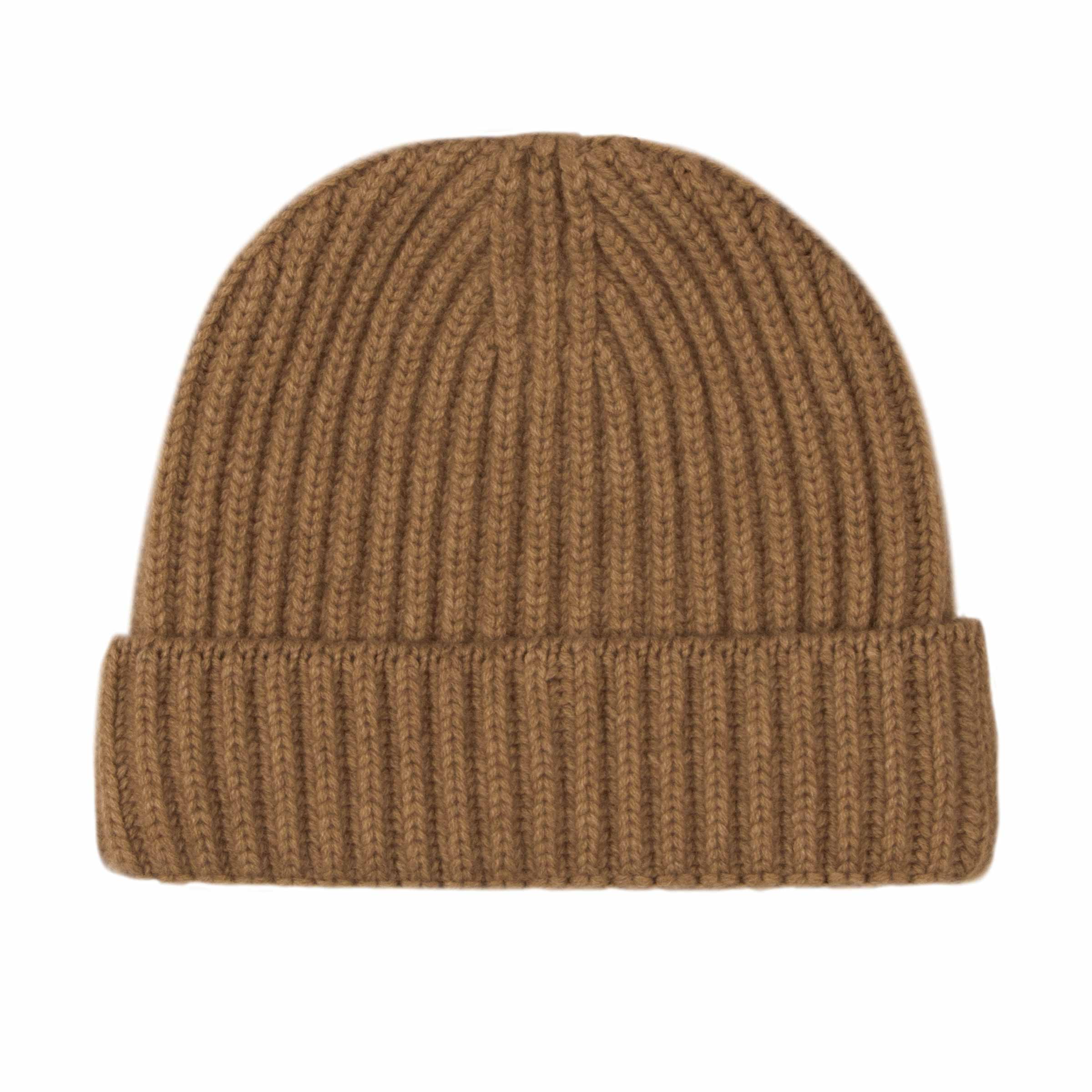 Robert Old - Fisherman Knit 8ply Cashmere Hat - Caramel CAPS & HATS Robert Old