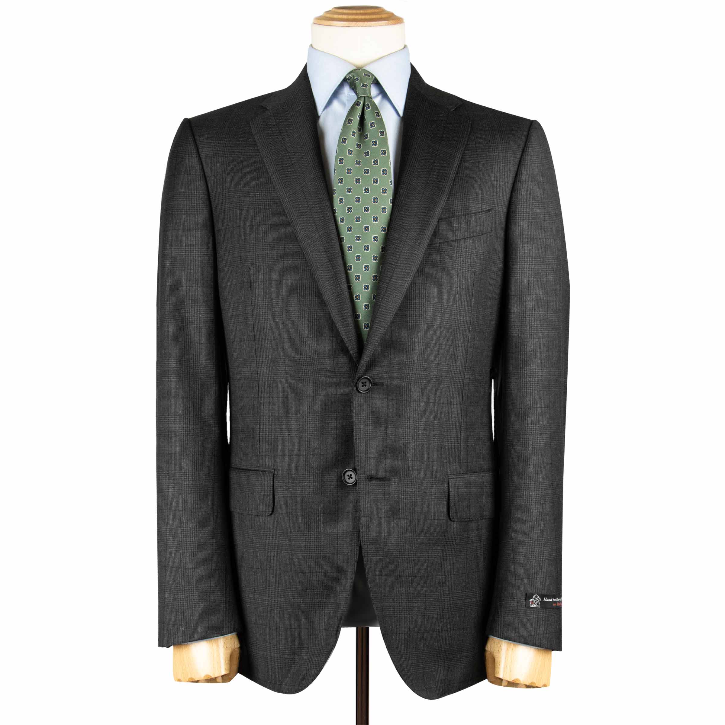 Robert Old - Charcoal Grey Check Pure Wool Suit crafted with Loro Piana Fabric SUITS Robert Old