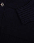 Crainlarich Nero Navy 8ply Cashmere Full-Button Cardigan