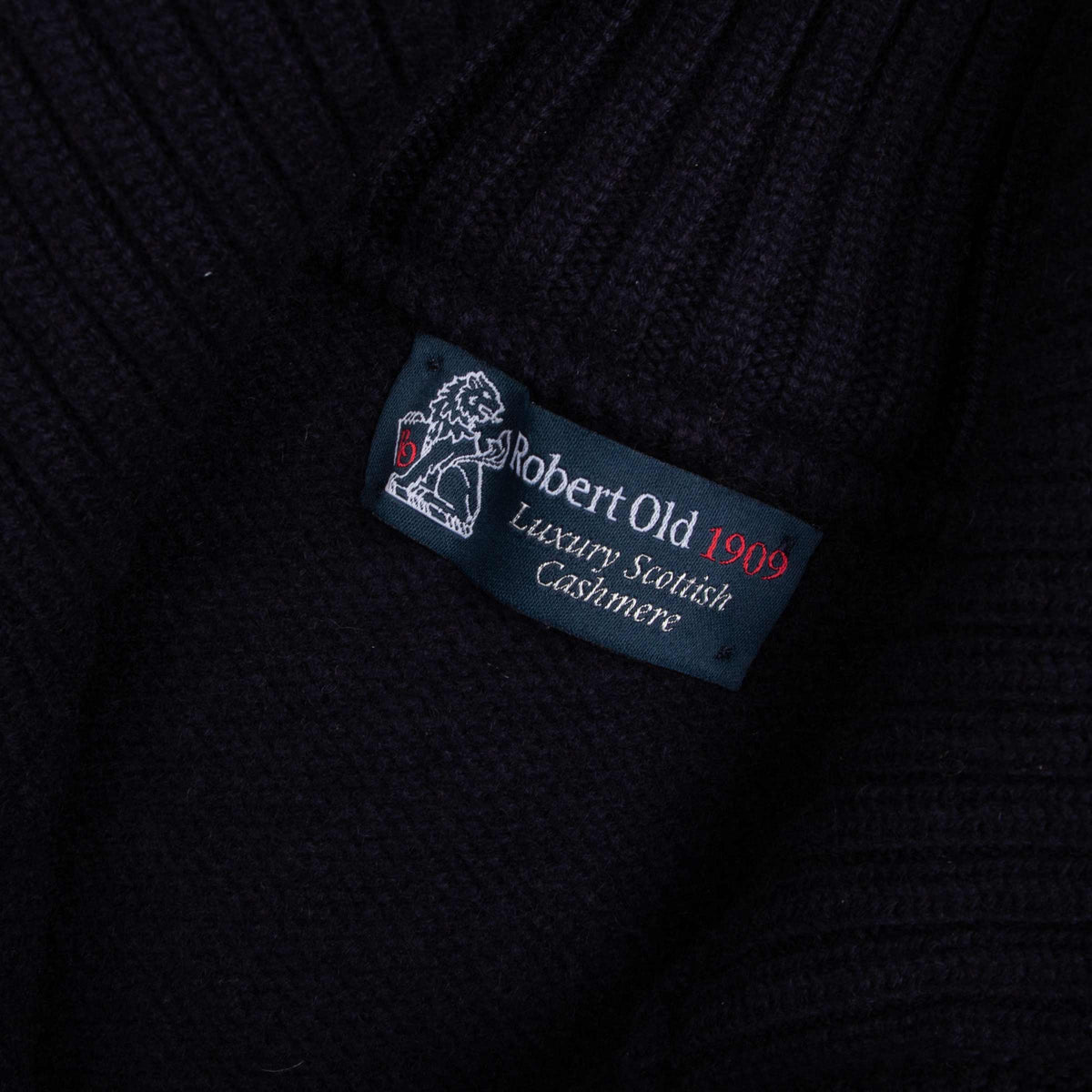 Crainlarich Nero Navy 8ply Cashmere Full-Button Cardigan