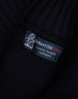 Crainlarich Nero Navy 8ply Cashmere Full-Button Cardigan