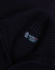Crainlarich Nero Navy 8ply Cashmere Full-Button Cardigan