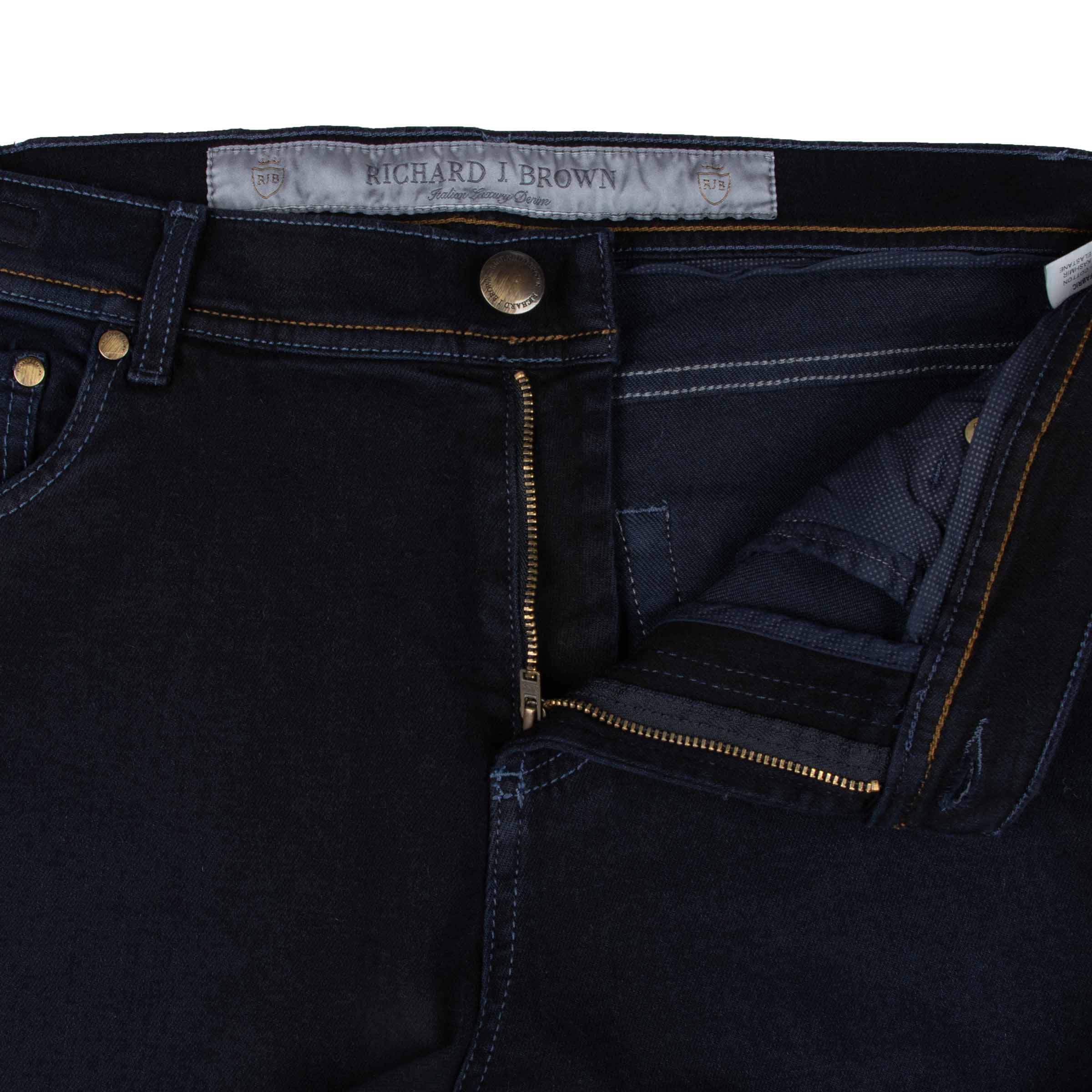 Richard J Brown - Dark Denim 'Milano' Cotton & Cashmere Regular Fit Jeans JEANS Richard J Brown