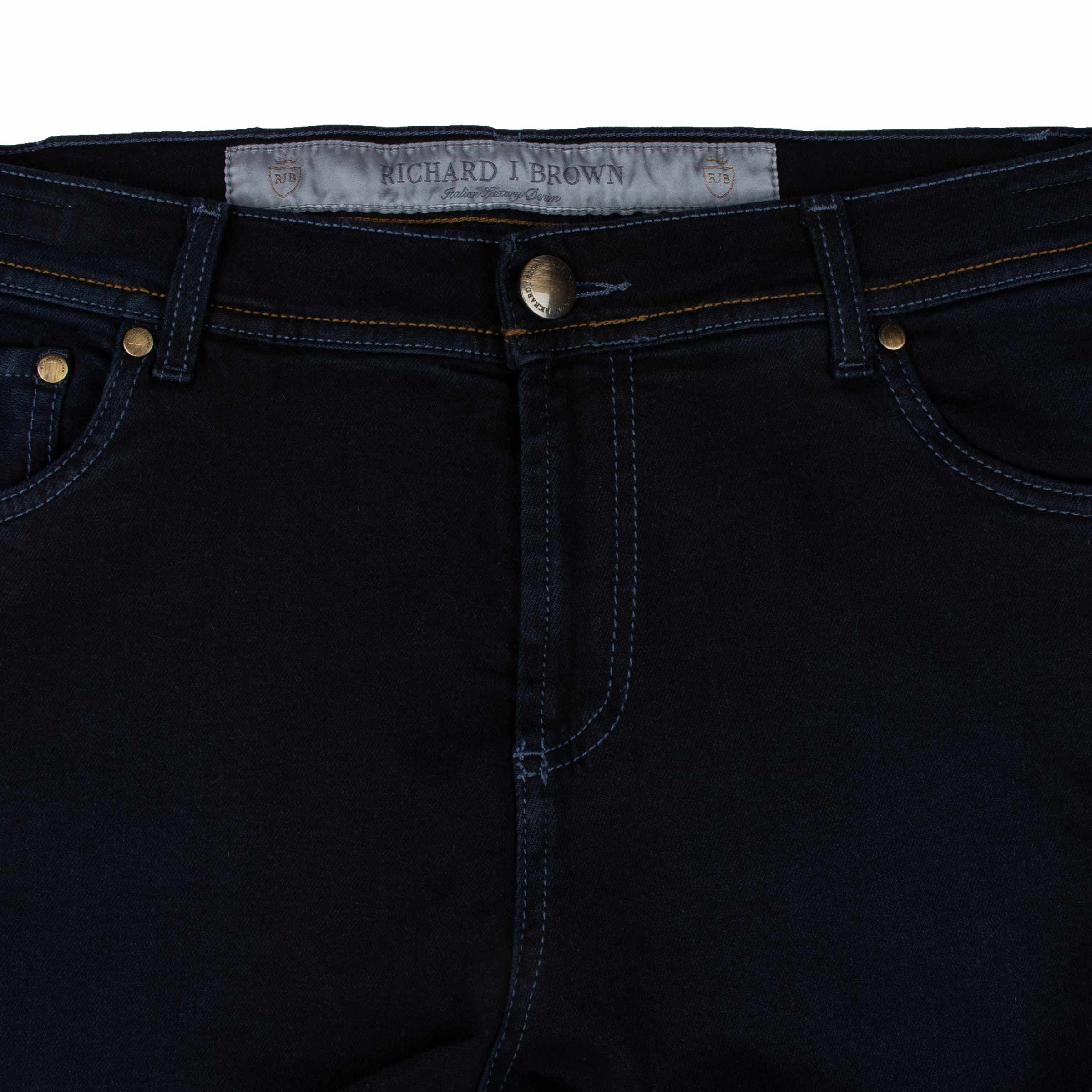 Richard J Brown - Dark Denim &#39;Milano&#39; Cotton &amp; Cashmere Regular Fit Jeans JEANS Richard J Brown
