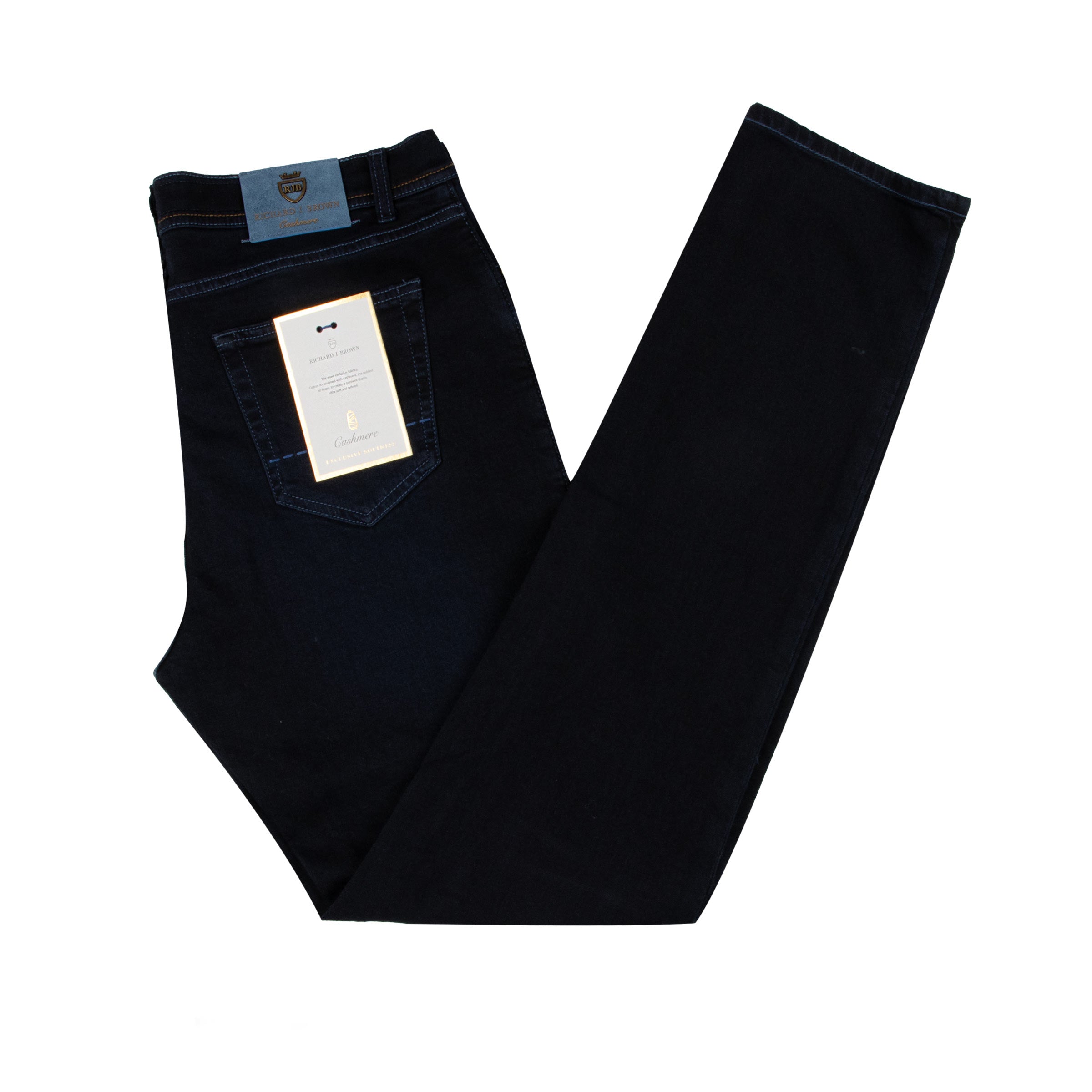 Richard J Brown - Dark Denim 'Milano' Cotton & Cashmere Regular Fit Jeans JEANS Richard J Brown