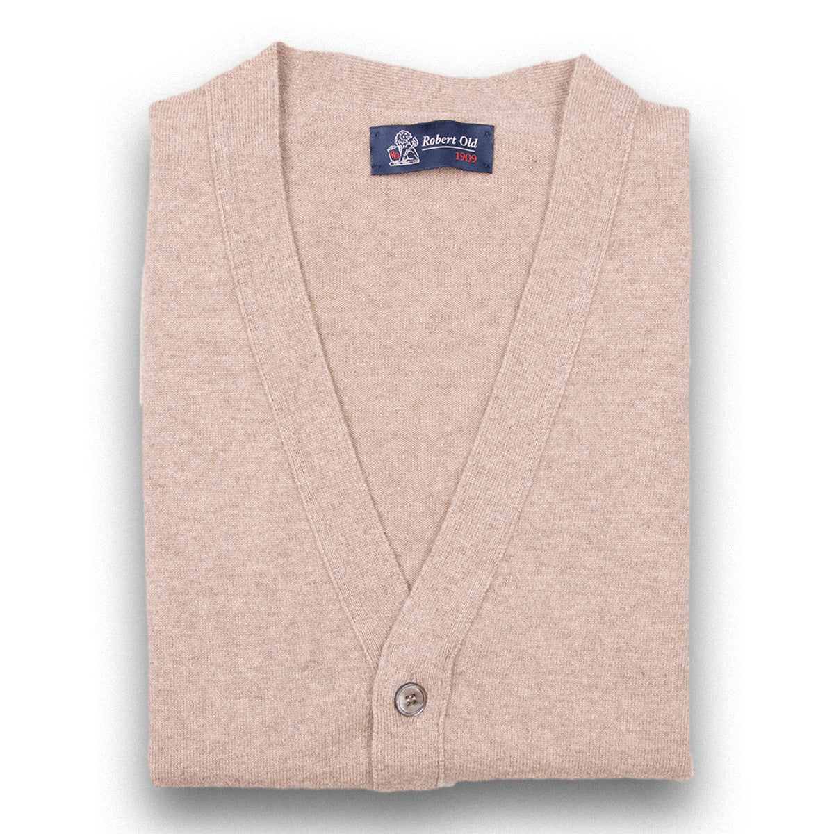 Robert Old - The Beaulieu Cashmere Sleeveless Cardigan - Dark Natural CASHMERE Robert Old