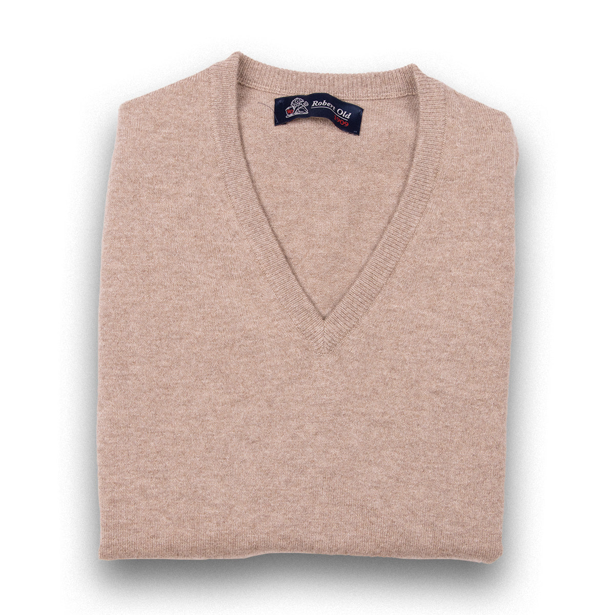 Robert Old - Dark Natural Blenheim Cashmere Sleeveless V-Neck Sweater CASHMERE Robert Old