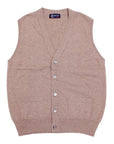 Robert Old - The Beaulieu Cashmere Sleeveless Cardigan - Dark Natural CASHMERE Robert Old