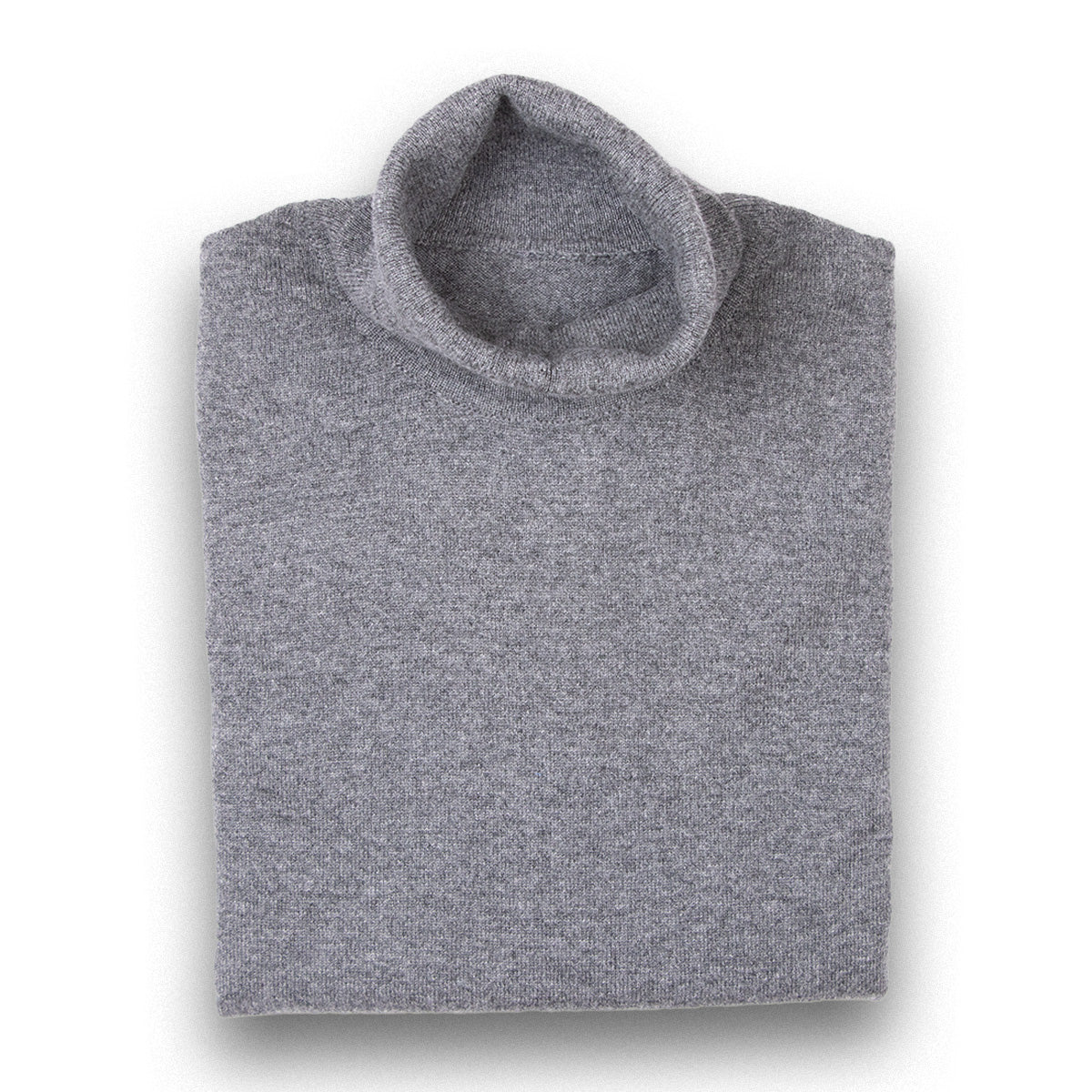 Robert Old - Derby Grey Elgin 2ply Roll Neck Cashmere Sweater CASHMERE Robert Old