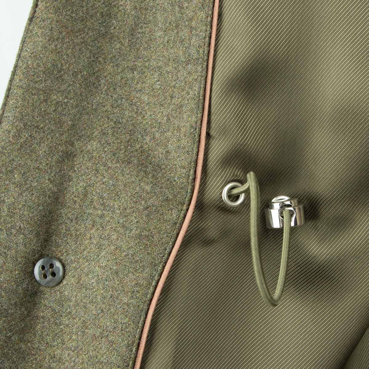 Robert Old - Dorset Green Diamond Quilt Overcoat Crafted with a Loro Piana Rain System Wool &amp; Cashmere Fabric