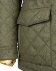 Robert Old - Dorset Green Diamond Quilt Overcoat Crafted with a Loro Piana Rain System Wool & Cashmere Fabric