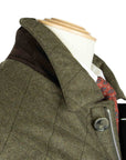 Robert Old - Dorset Green Diamond Quilt Overcoat Crafted with a Loro Piana Rain System Wool & Cashmere Fabric