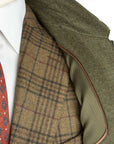 Robert Old - Dorset Green Diamond Quilt Overcoat Crafted with a Loro Piana Rain System Wool & Cashmere Fabric