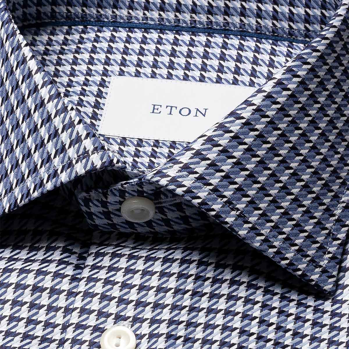 Blue Checked King Twill Contemporary Fit Shirt
