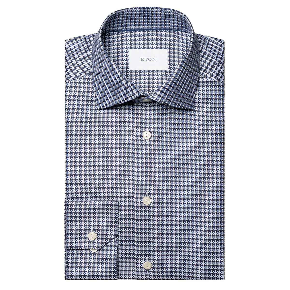 Blue Checked King Twill Contemporary Fit Shirt
