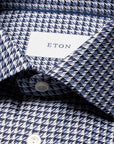Blue Checked King Twill Contemporary Fit Shirt