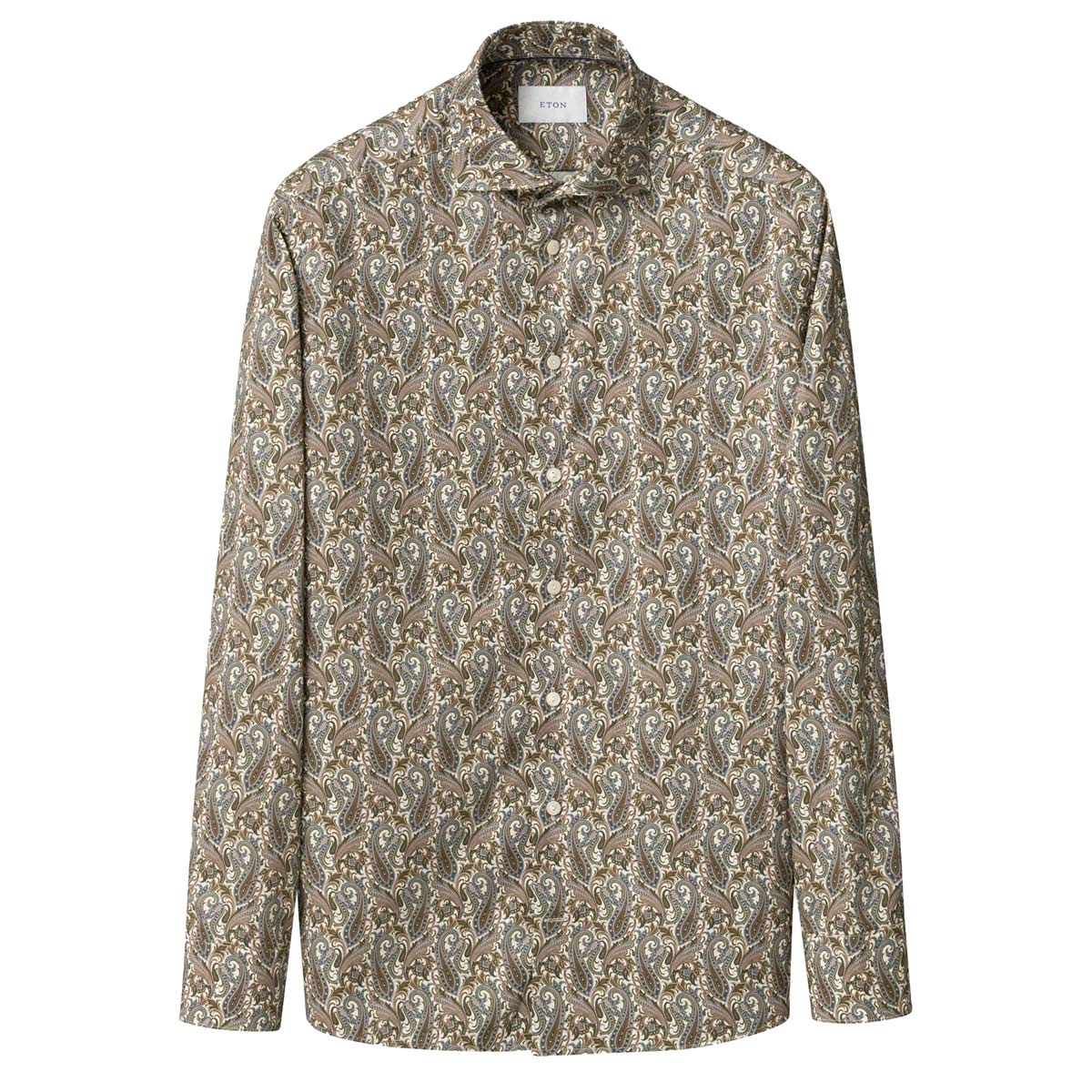 Eton - Brown Paisley Signature Twill Contemporary Fit Shirt L/S SHIRTS Eton