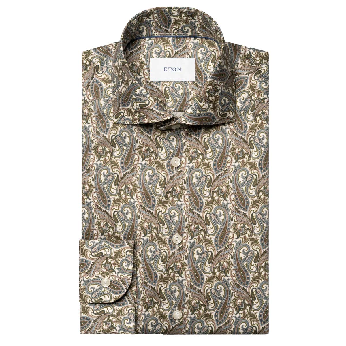 Eton - Brown Paisley Signature Twill Contemporary Fit Shirt L/S SHIRTS Eton