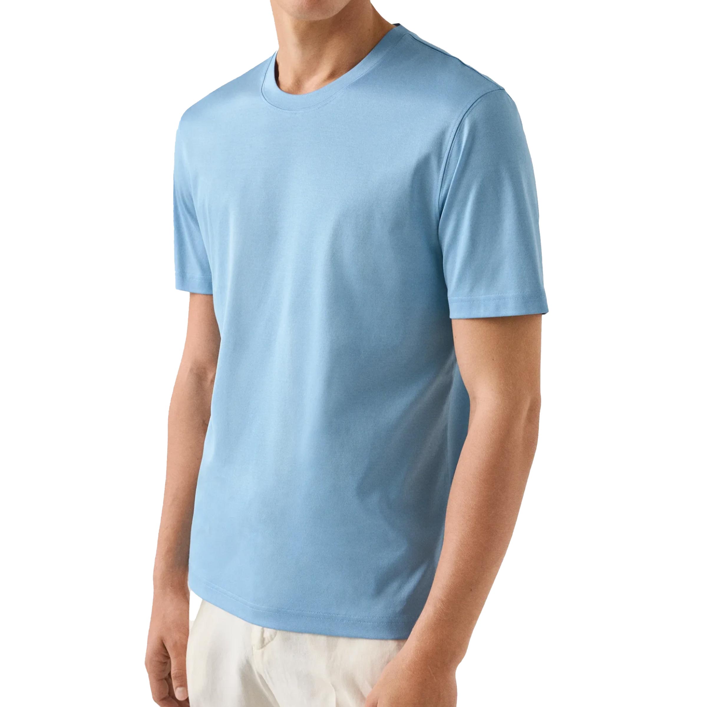 Eton - Light Blue Filo di Scozia T-shirt TEE SHIRTS Eton