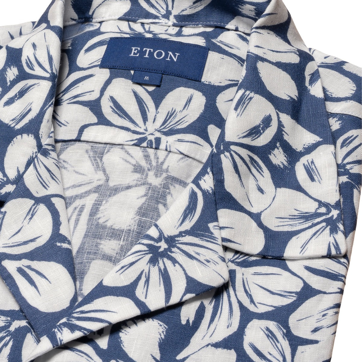 Eton - Blue Floral Linen Resort Shirt S/S SHIRTS Eton