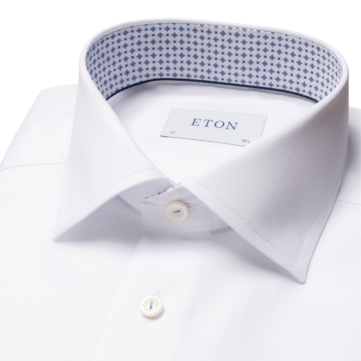 Eton - White Micro Print Signature Twill Shirt L/S SHIRTS Eton
