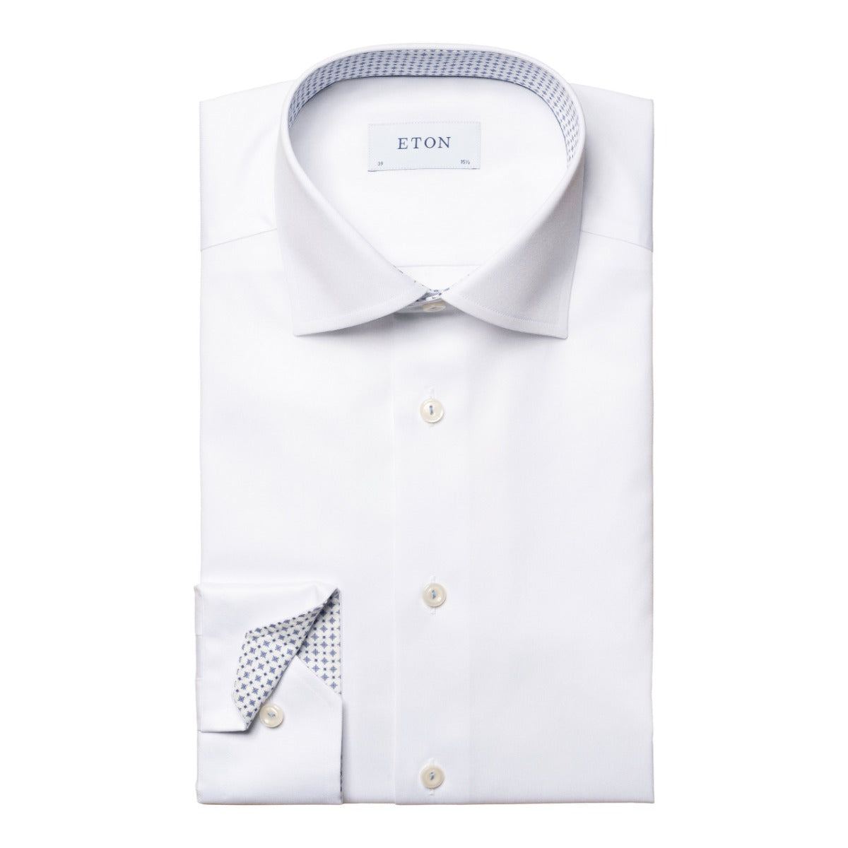 Eton - White Micro Print Signature Twill Shirt L/S SHIRTS Eton