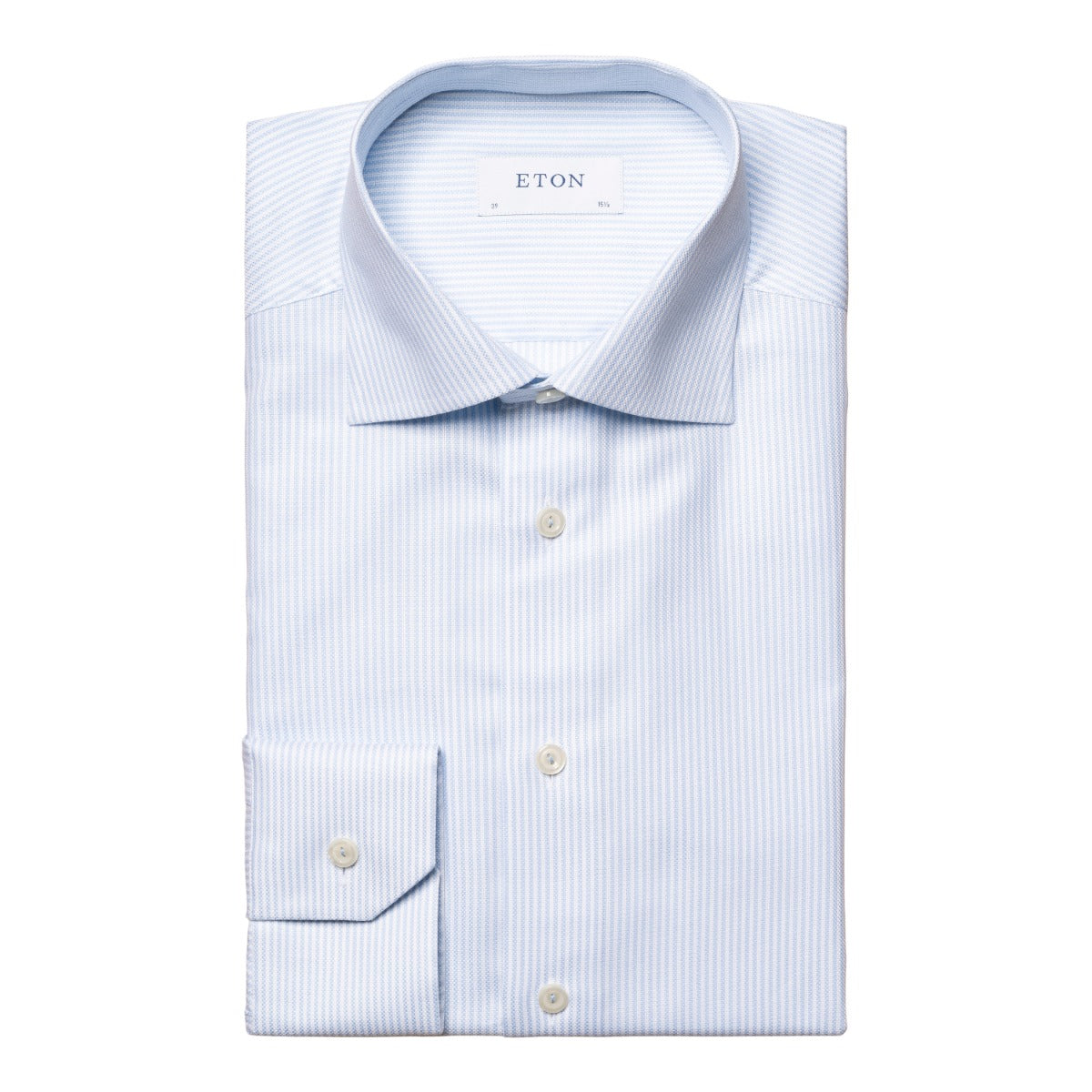 Eton - Light Blue Striped Oxford Cotton-Tencel™ Shirt L/S SHIRTS Eton