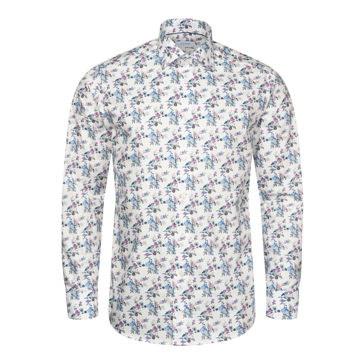 Eton - Light Blue Floral Twill Slim Fit Shirt L/S SHIRTS Eton