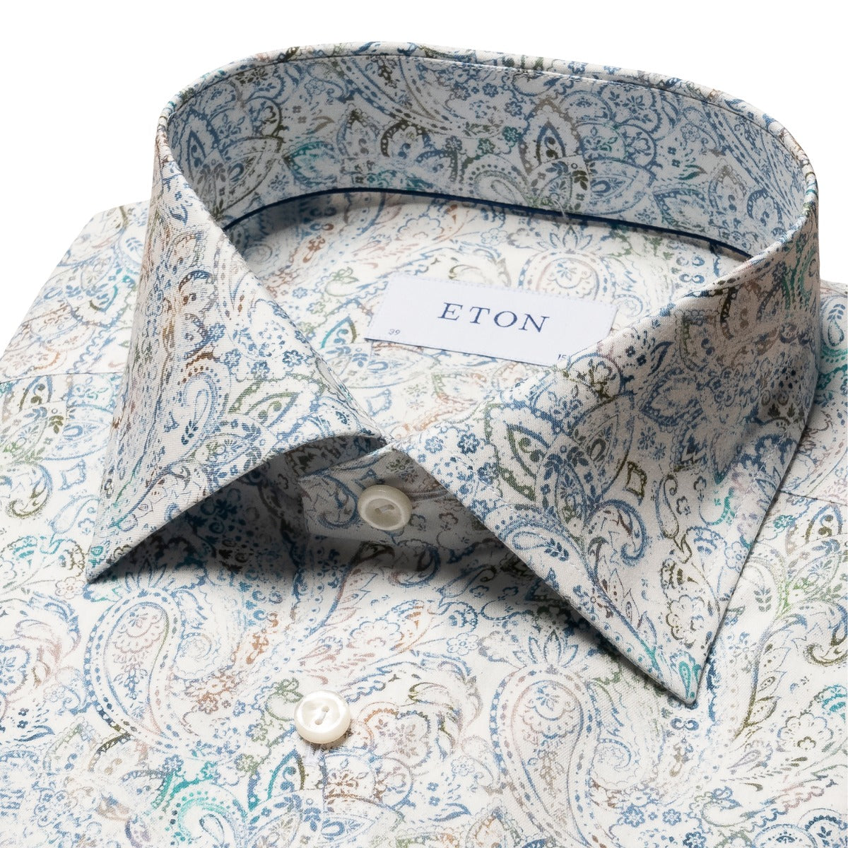 Eton - Green Paisley Cotton-TENCEL™ Contemporary Fit Shirt L/S SHIRTS Eton