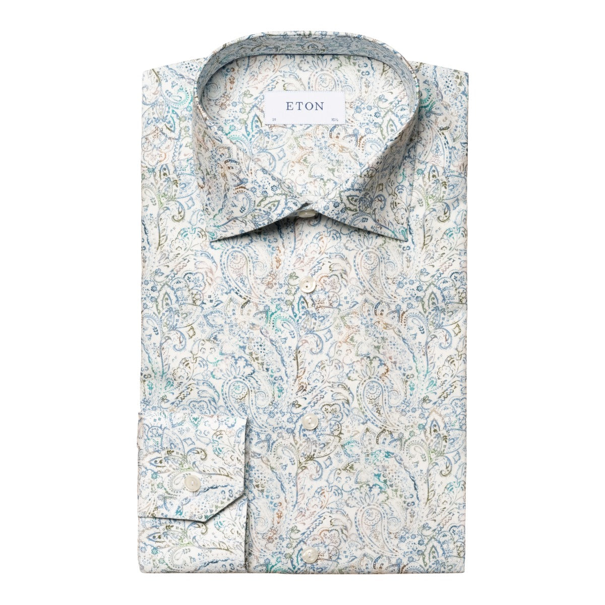 Eton - Green Paisley Cotton-TENCEL™ Contemporary Fit Shirt L/S SHIRTS Eton
